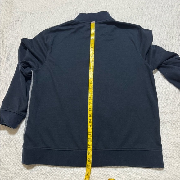 Magaschoni Men’s XL Navy Blue Color Block Long Sleeve Textured Pullover - Picture 9 of 10